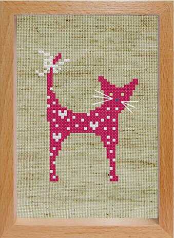 Набор для вышивки "Розовая кошечка" ( с рамкой ), арт.100-EF, производитель Белоснежка, ISBN 693-0-14700-100-1№ 1