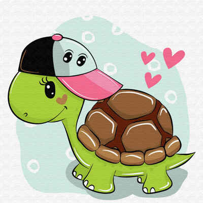 Картина по номерам (20Х20) Черепашка в кепке (12 цветов), арт. KH0458, производитель СильверТойз, ISBN 466-0-01188-085-3№ 2