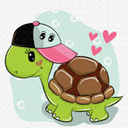 Картина по номерам (20Х20) Черепашка в кепке (12 цветов), арт. KH0458, производитель СильверТойз, ISBN 466-0-01188-085-3, № 2