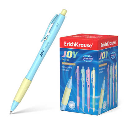 Ручка шариковая автоматическая JOY® Pastel, Ultra Glide Technology, цвет чернил синий, арт. 55394, производитель ErichKrause® (Эрих Краузе), ISBN 404-1-48555-394-6№ 1