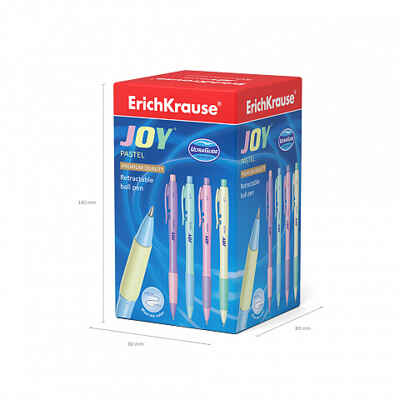 Ручка шариковая автоматическая JOY® Pastel, Ultra Glide Technology, цвет чернил синий, арт. 55394, производитель ErichKrause® (Эрих Краузе), ISBN 404-1-48555-394-6№ 4