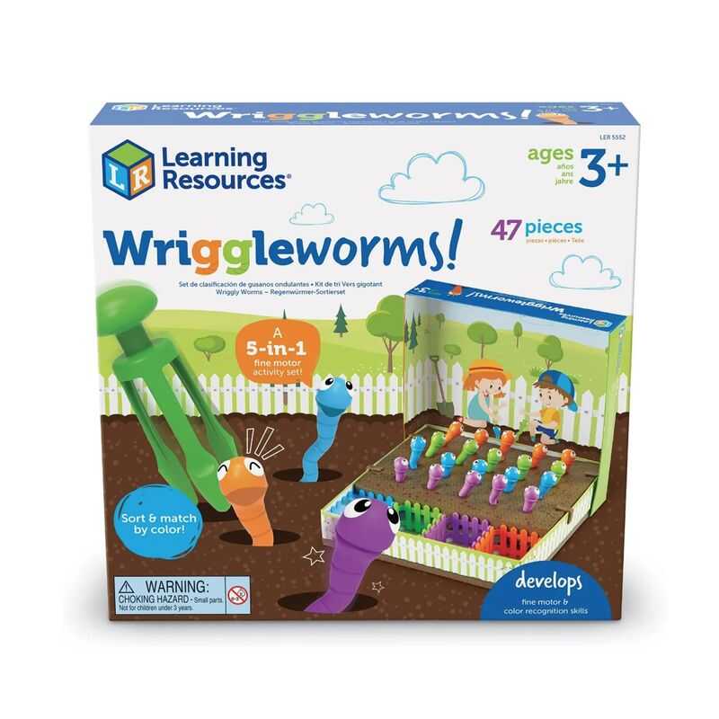 LER5552 Развивающая игрушка "Непослушные червячки" (5-в-1, 47 элементов), производитель Learning Resources, ISBN 76-5-02305-552-8, № 1