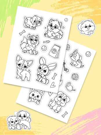 Собачки. Раскраска-стикербук на гребне., производитель Проф-Пресс , ISBN 978-5-37835-712-3№ 2