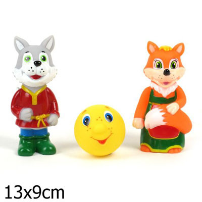 Фигурка для купания Играем вместе Лиса+Волк+Колобок арт.149RUS, производитель Симбат, ISBN 469-0-59006-067-4, № 1