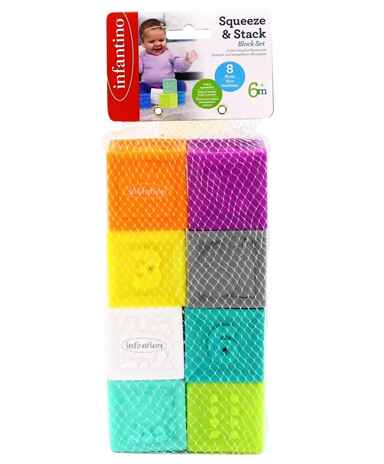 Развивающие кубики Squeeze & Stack, арт. 315238, производитель Infantino (Инфантино), ISBN 077-3-55415-238-8№ 2