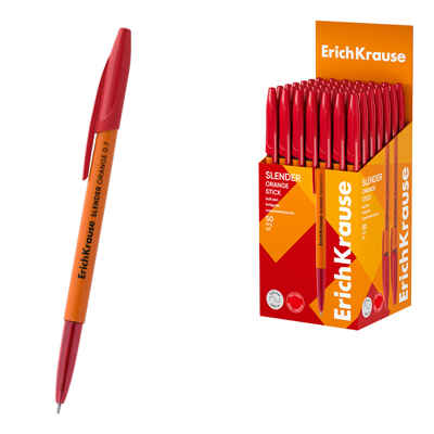 Ручка шариковая Slender Stick Orange 0.7, Super Glide Technology, цвет чернил красный, арт. 63091, производитель ErichKrause® (Эрих Краузе), ISBN 404-1-48563-091-3№ 1