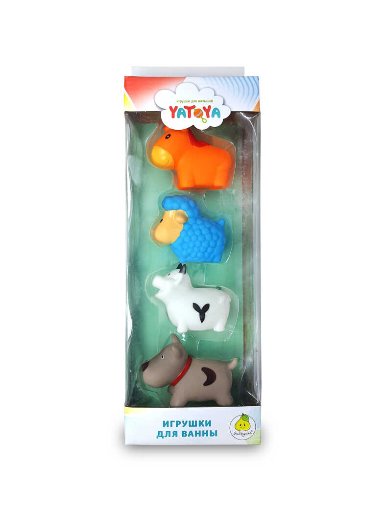 Игрушка для ванной &quot;Сельские животные&quot; 4 шт (винил) YATOYA овечка, коровка, собачка, лошадка, производитель ЯиГрушка, ISBN 460-3-76416-615-7, № 1