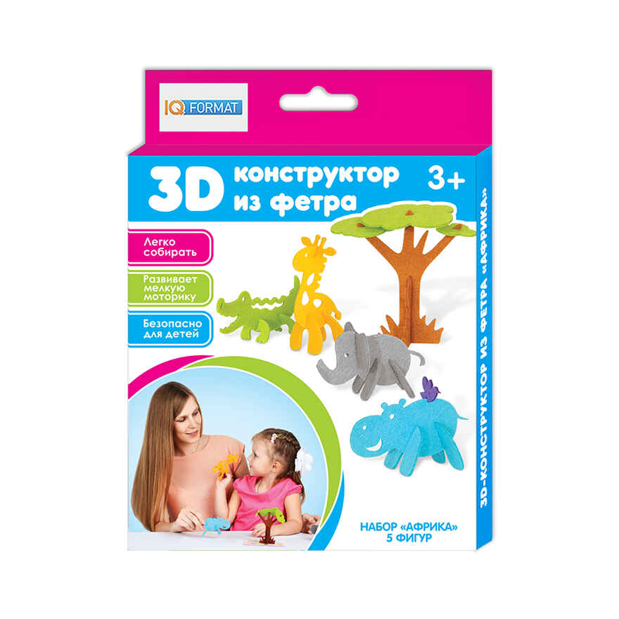 3D-конструктор из фетра Африка, производитель Feltrica (Фелтриция), ISBN 462-7-10442-083-9, № 1