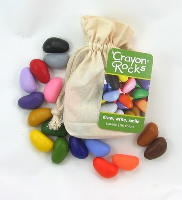Мелки-камушки восковые Crayon Rocks 16 штук в льняном мешочке, арт. CRMuslW16, производитель Crayon Rocks, ISBN 70-5-10585-049-8, № 1