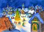 Мозаика алмазная "Зимние забавы", 30*40 см, без подрамника, полная выкладка, 35 цветов, производитель Рыжий кот, ISBN 466-5-30805-084-1, № 1