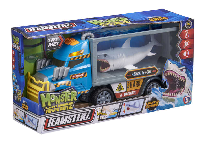 Игрушка со встроенным двигателем для детей Teamsterz «Грузовик с акулой MONSTER MOVERZ», арт. 1417284, производитель HTI (ЭйчТиАй), ISBN 505-0-84172-841-5, № 1