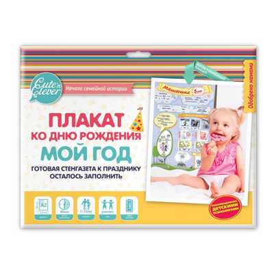 Плакат ко Дню Рождения &quot;МОЙ ГОД&quot;. (универсальный). А2, производитель ХЭППИ ЛАЙН (HappyLine) , ISBN 462-7-08783-028-1№ 1