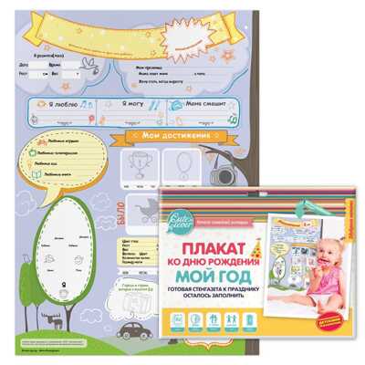 Плакат ко Дню Рождения &quot;МОЙ ГОД&quot;. (универсальный). А2, производитель ХЭППИ ЛАЙН (HappyLine) , ISBN 462-7-08783-028-1№ 3