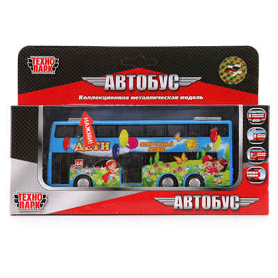Технопарк Автобус Дети, инерционный, двухэтажный, арт.CT10-054-1, производитель Симбат, ISBN 467-0-00596-217-5№ 1