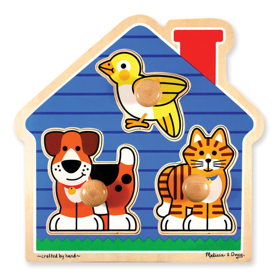 Мои первые пазлы. Домик с животными (3 эл.), производитель Melissa & Doug (Мелисса &Дог), ISBN 000-0-77212-055-5, № 1