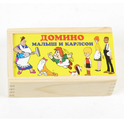 Деревянная игрушка Играем вместе Домино.Малыш и Карлсон, производитель Симбат, ISBN 469-0-59004-987-7, № 1
