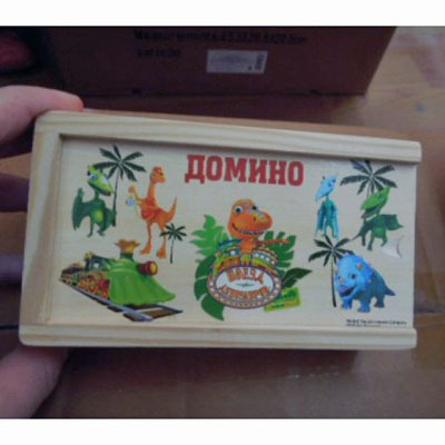 Деревянная игрушка Играем вместе Домино. Поезд динозавров, производитель Симбат, ISBN 469-0-59004-986-0, № 1