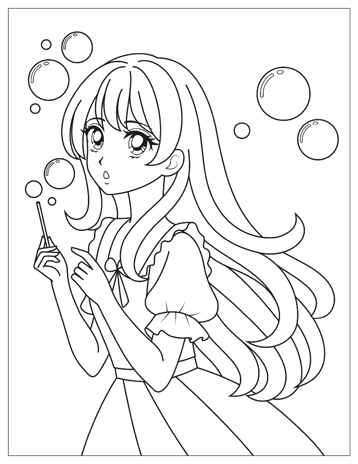 Принцессы (Аниме-раскраски с наклейками), книги с наклейками, производитель МОЗАИКА kids , ISBN 978-5-43154-659-4№ 5