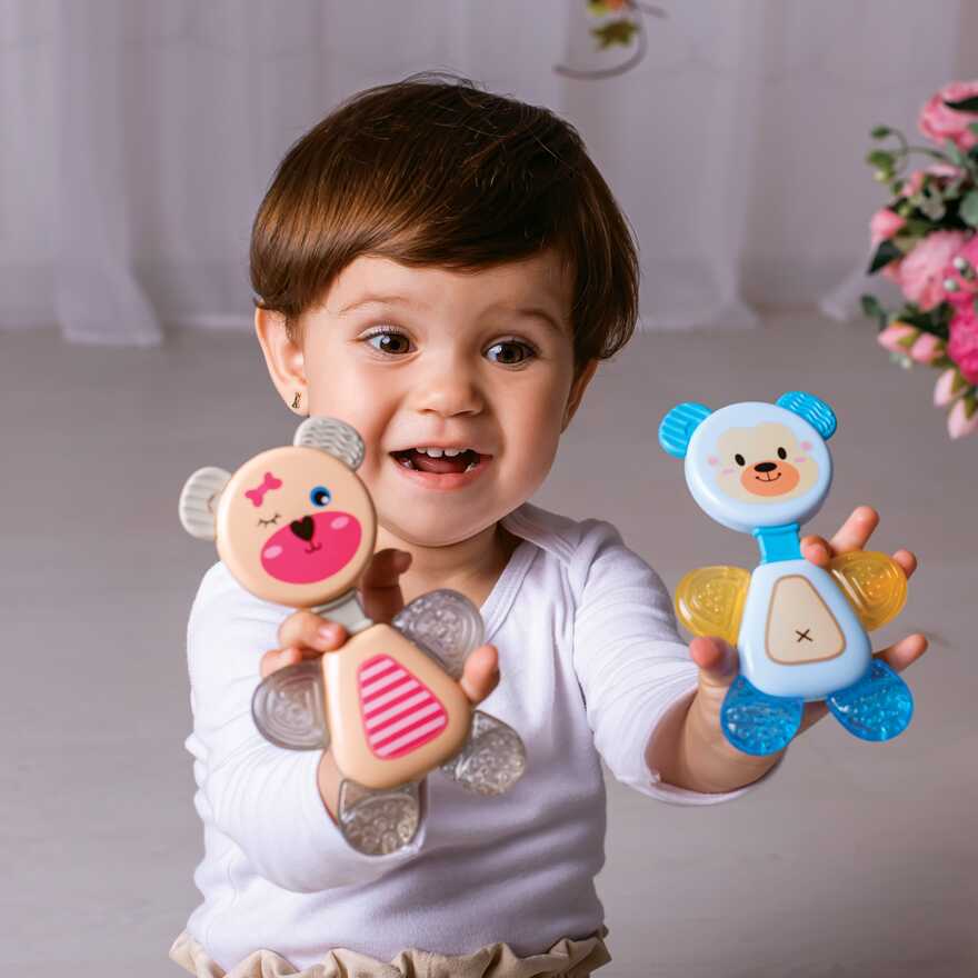 Погремушка -прорезыватель Uviton с охлаждающим эффектом Flexy Bear Голубой, производитель Uviton, ISBN 462-7-10496-849-2, № 2