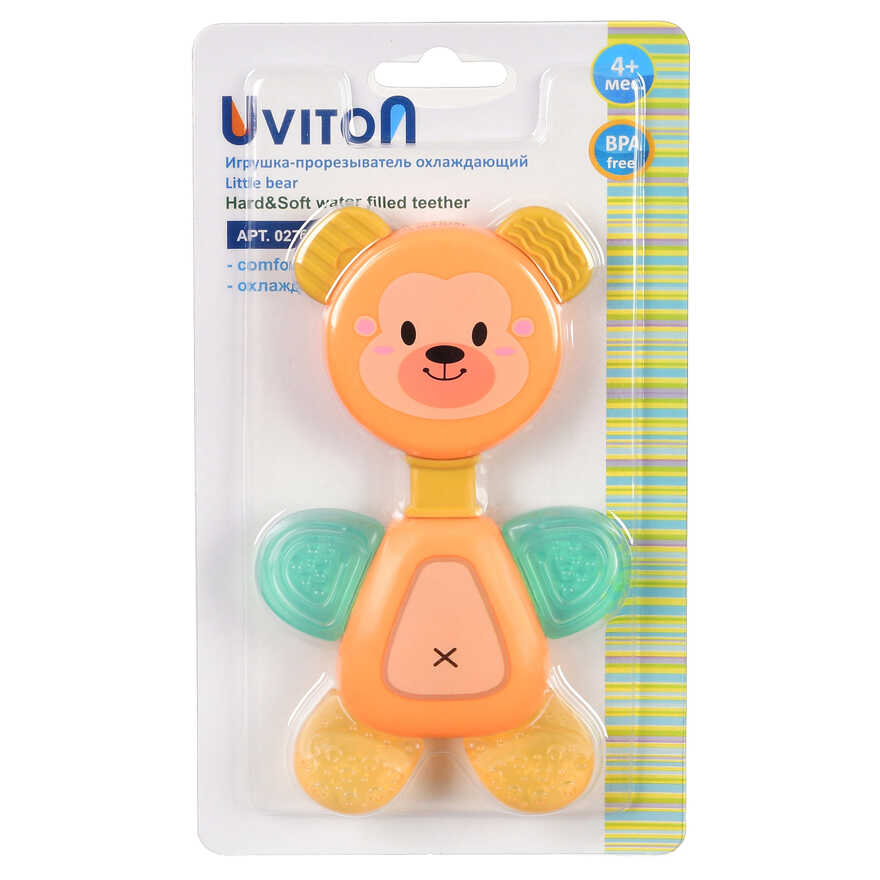 Погремушка -прорезыватель Uviton с охлаждающим эффектом Flexy Bear Оранжевый, производитель Uviton, ISBN 465-7-78025-091-8, № 3