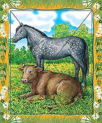 Пазл &quot;Лошадь и корова&quot;, производитель Дрофа-медиа, ISBN 460-7-01405-519-2№ 1