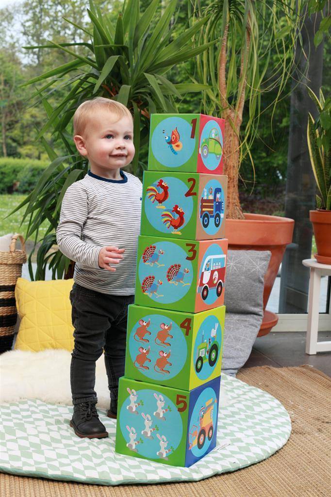 Головоломка из картона Башня Джумбо ферма &quot;STACKING TOWER JUMBO Farm&quot;, арт. 6181072, производитель Indigo (Индиго), ISBN 541-4-56181-072-8, № 1