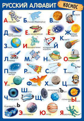 ПЛ-14898 Плакат А3. Русский алфавит (Космос), производитель Сфера ТЦ , ISBN 463-0-11202-707-5№ 1