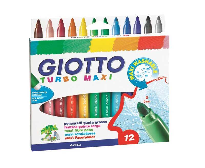 Giotto Утолщенные фломастеры 12 цветов, арт. 76200, производитель FILA S.p.A. (Фила), ISBN 800-0-82507-510-0, № 1