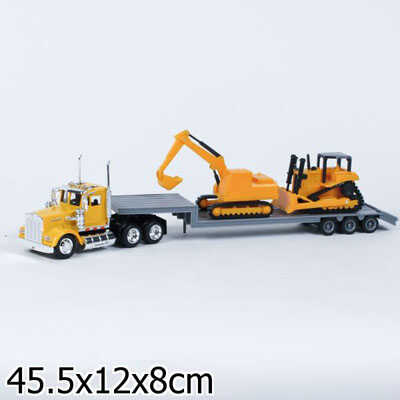 Машина метал. Треллер Kenworth W900 Lowboy 1:43 с экскаватором., производитель Симбат, ISBN 693-4-61032-359-1 № 1