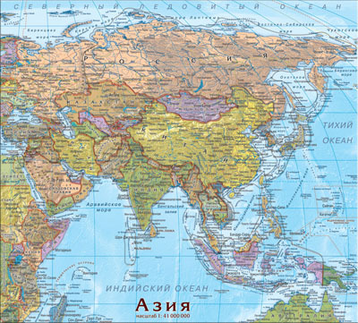 Карта-пазл. Азия, производитель Геоцентр, ISBN 466-0-00023-079-9, № 1
