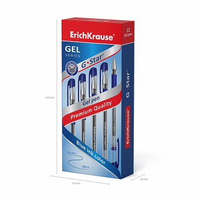 Ручка гелевая G-Star® Stick&Grip Classic 0.5, цвет чернил синий, арт. 54536, производитель ErichKrause® (Эрих Краузе), ISBN 404-1-48554-536-1№ 3