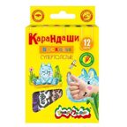 Каляка-Маляка Набор восковых карандашей 12 цветов, толстые, круглые с заточкой, арт. КВКМ12-т, производитель ФАРМ, ISBN 460-2-72301-138-5, № 1