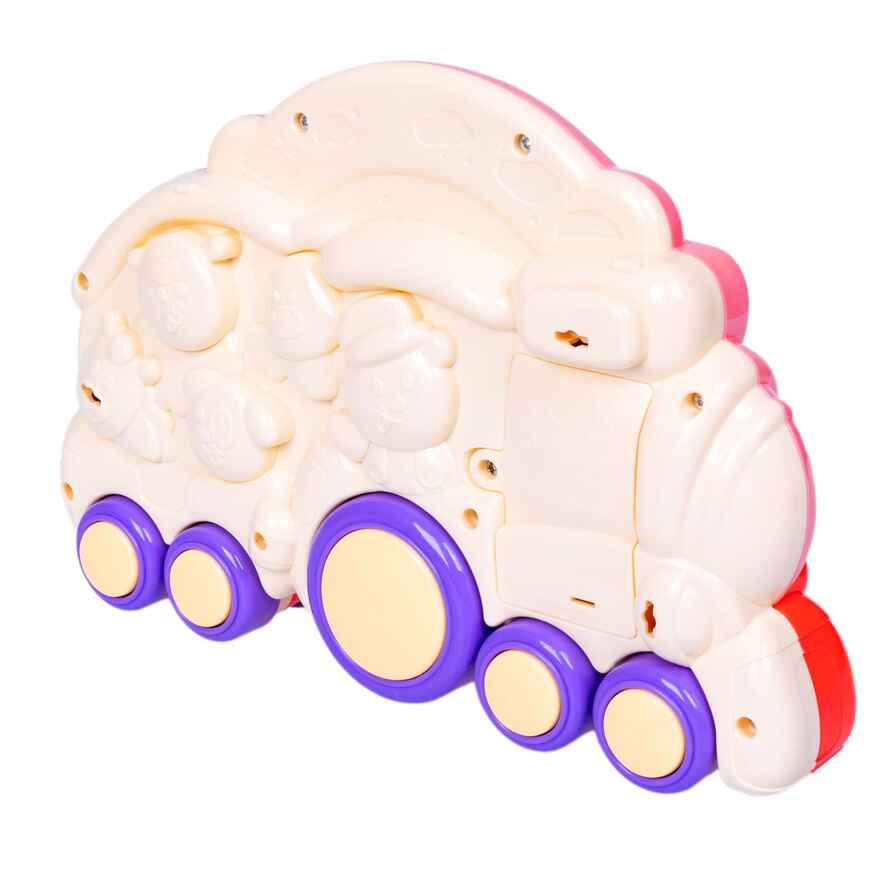 Игрушка-каталка аровозик с животными, музыкальная, розовая,арт. ВВ5840, производитель Bondibon (Бондибон), ISBN 489-5-13606-098-3, № 4