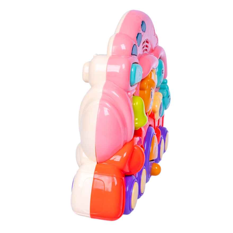 Игрушка-каталка аровозик с животными, музыкальная, розовая,арт. ВВ5840, производитель Bondibon (Бондибон), ISBN 489-5-13606-098-3, № 5