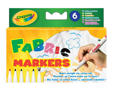 6 фломастеров для рисования по ткани, производитель Crayola, ISBN 502-5-12310-596-3№ 1