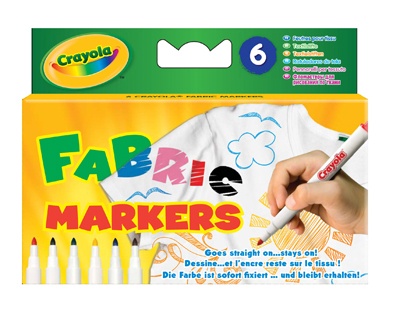 6 фломастеров для рисования по ткани, производитель Crayola, ISBN 502-5-12310-596-3, № 1