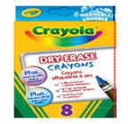 8 легко стираемых восковых мелков, производитель Crayola, ISBN 007-1-66209-852-0, № 1
