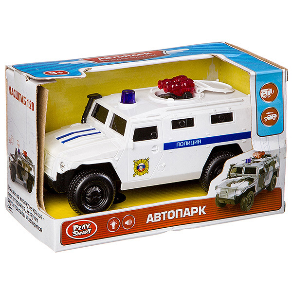 Автопарк. Внедорожник - пластиковая машинка 1:29 (свет, звук), арт.9706F, производитель Play Smart (Плэй Смарт), ISBN 460-2-01048-528-8, № 1