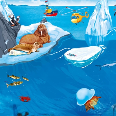 Книжка-панорамка с наклейками. В океане, производитель ГЕОДОМ , ISBN 978-5-90696-422-9№ 3