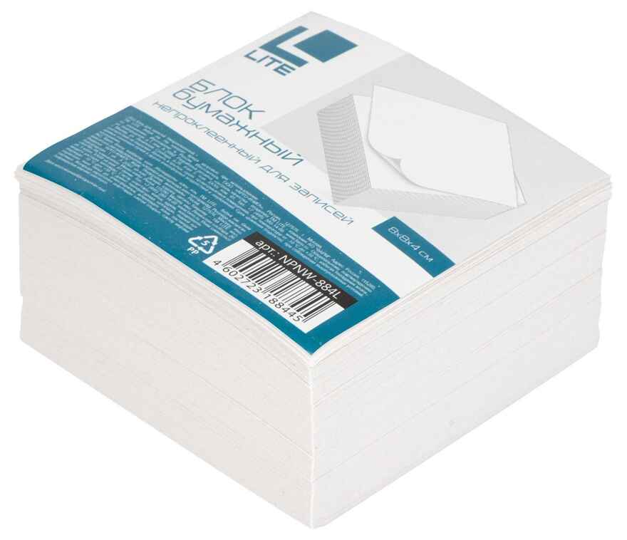Блок для записей 8х8х4 см Куб, арт. NPNW-884L, производитель LITE, ISBN 460-2-72318-844-5, № 1