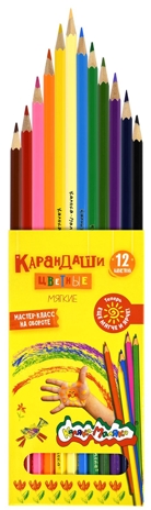 Каляка-Маляка Набор цветных карандашей 12 цветов, шестигранные с заточкой, арт. ККМ12, производитель ФАРМ, ISBN 460-2-72300-386-1№ 3