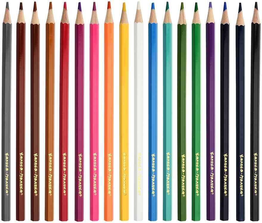 Каляка-Маляка Набор цветных карандашей 18 цветов, шестигранные с заточкой, арт. ККМ18, производитель ФАРМ, ISBN 460-2-72300-387-8, № 6