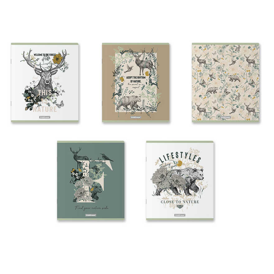 Тетрадь общая ученическая Natural Life, 48 листов, клетка, арт. 54262, производитель ErichKrause® (Эрих Краузе), ISBN 460-1-92154-262-2, № 1