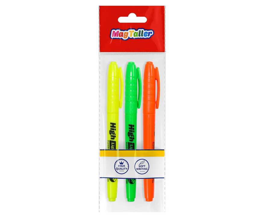 Текстовыделители Highlighter, 1-3.5мм, асс., 3 шт, пакет, арт. 280024/3C, производитель Magtaller (Магталлер), ISBN 643-0-04777-001-9, № 1
