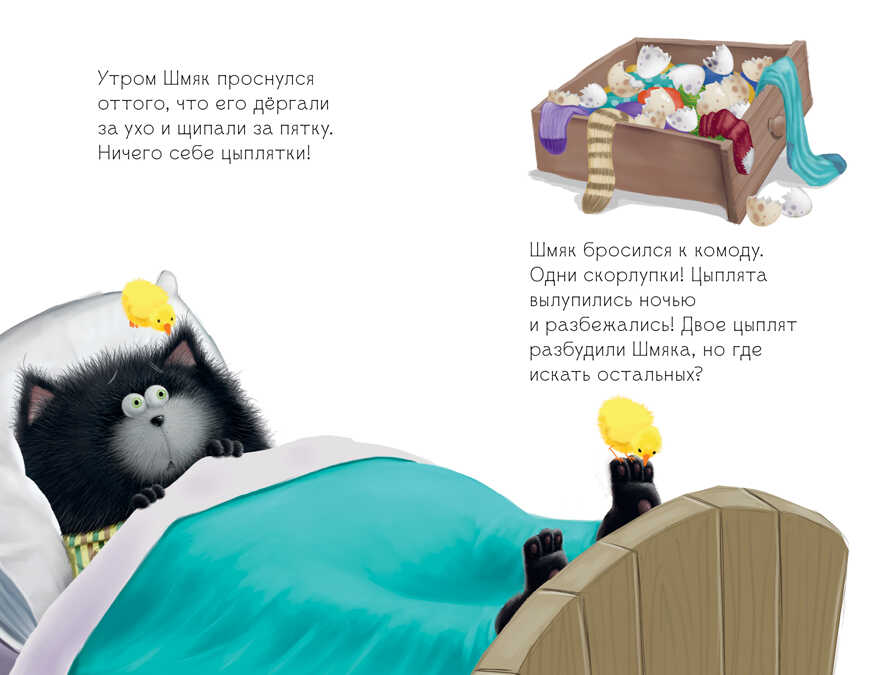 Котенок Шмяк. Котенок Шмяк и шустрые цыплята/Скоттон Р., производитель Клевер (Clever) , ISBN 978-5-00211-524-2, № 3