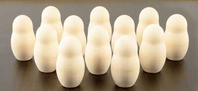 Счетный материал &quot;Матрешки&quot; средние для росписи (12 штук), арт. РДИ608, производитель АНДАНТЕ, ISBN 466-5-27282-424-0№ 2