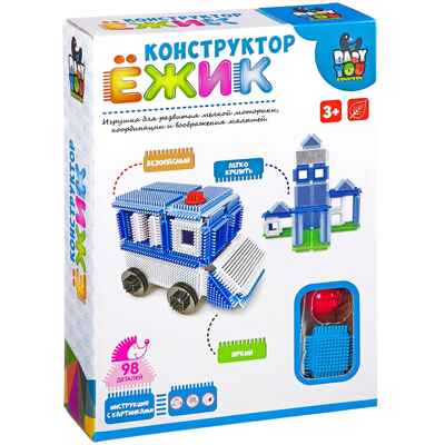 Конструктор пластмассовый Ёжик Bondibon, машина+станция, 98 дет., арт. ВВ2573, производитель Bondibon (Бондибон), ISBN 489-5-13602-471-8 № 2