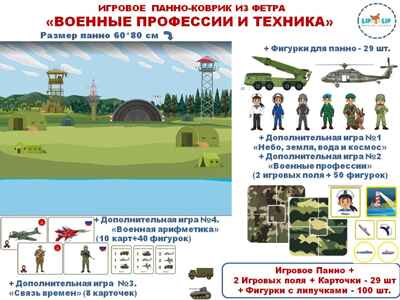 Военные профессии и транспорт. Панно, арт. LIP1121, производитель Веселые липучки LIP-LIP, ISBN 460-9-21800-083-1№ 1