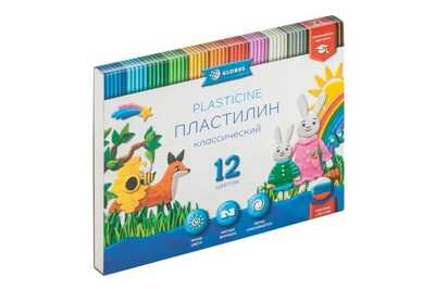 Пластилин GLOBUS КЛАССИЧЕСКИЙ 12 цв. 240 г со стеком, ПЛ12-06К, производитель Globus, ISBN 460-2-07801-092-7№ 1