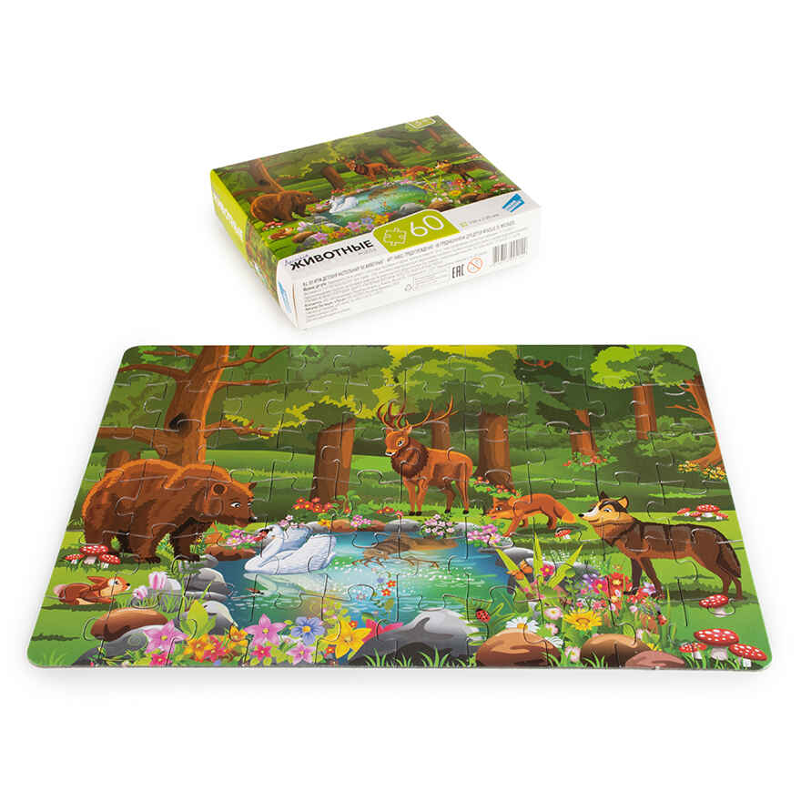 Игра детская настольная 60 Животные, арт. RI6002, производитель Dream Makers (Дрим Мейкерс), ISBN 481-4-71800-214-2, № 3